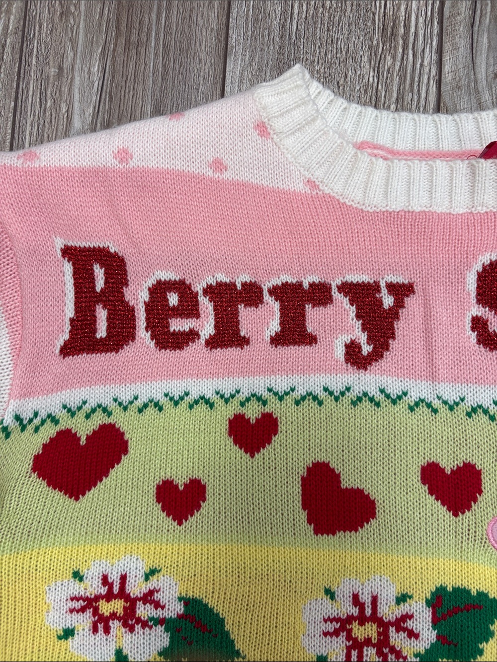 The World Of Strawberry Shortcake Long Sleeve Pull Over Knit - Picture 2 of 12